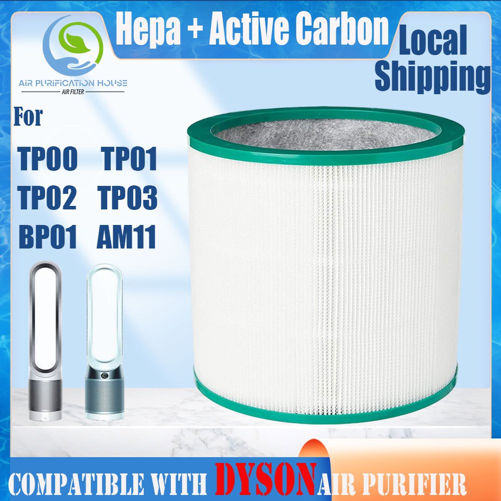 100% แบรนด์แท้ สำหรับ แผ่นกรอง ไส้กรองอากาศ dyson air purifier TP00,TP01 TP02, TP03, BP01，AM11 HEPA Filter กรองฝุ่นPM2.5