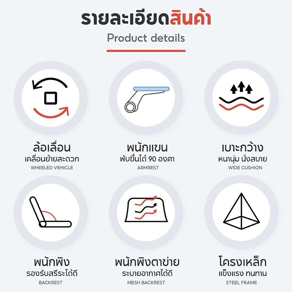 เก้าอี้สำนักงาน สีดำ สีพาสเทล มีที่รองศรีษะ สามารถเอนหลังได้ B400 B600 เก้าอี้ BG - รูปที่ 2