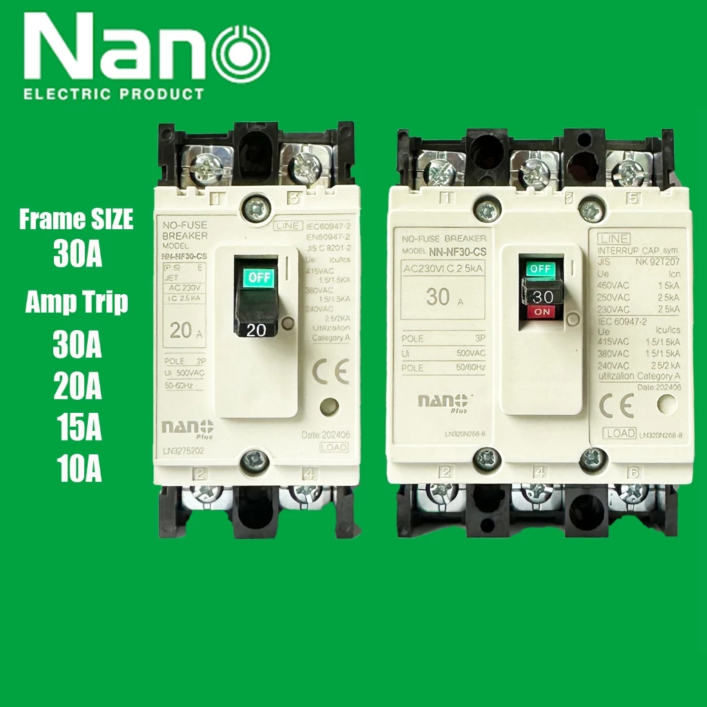 ส่งไว Nano Breaker MCCB เบรกเกอร์ รุ่น NN-NF30CS 2P 3P เมนเบรกเกอร์