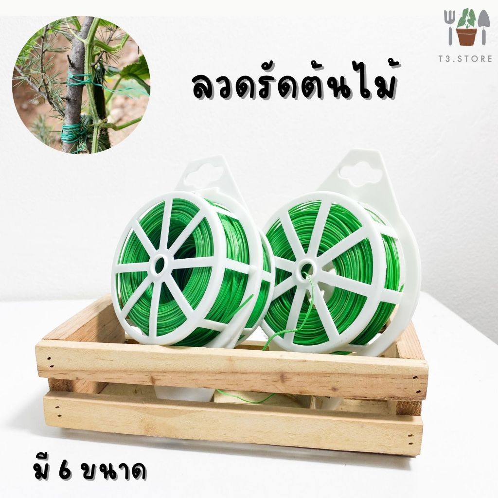 ลวดรัดต้นไม้ ลวดรัดกิ่ง ลวดมัดต้นไม้ ลวดเหล็กห่อด้วยพลาสติก ใช้งานหลากหลาย ส่งของทุกวัน ส่งของจากไทย
