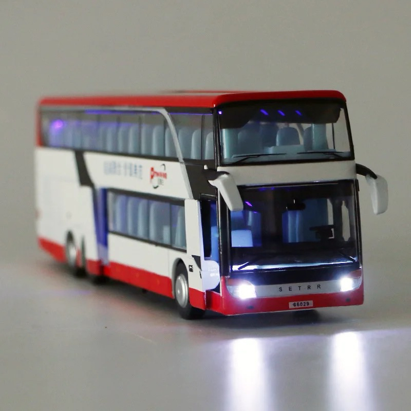 โมเดลรถบัสเหล็กสองชั้นสเกล1/32 มีเสียงมีไฟรายละเอียดสวยทั้งภายนอกและภายใน(สินค้าไม่มีกล่องมีแต่ตัว)สินค้าตามภาพ100%🇹🇭