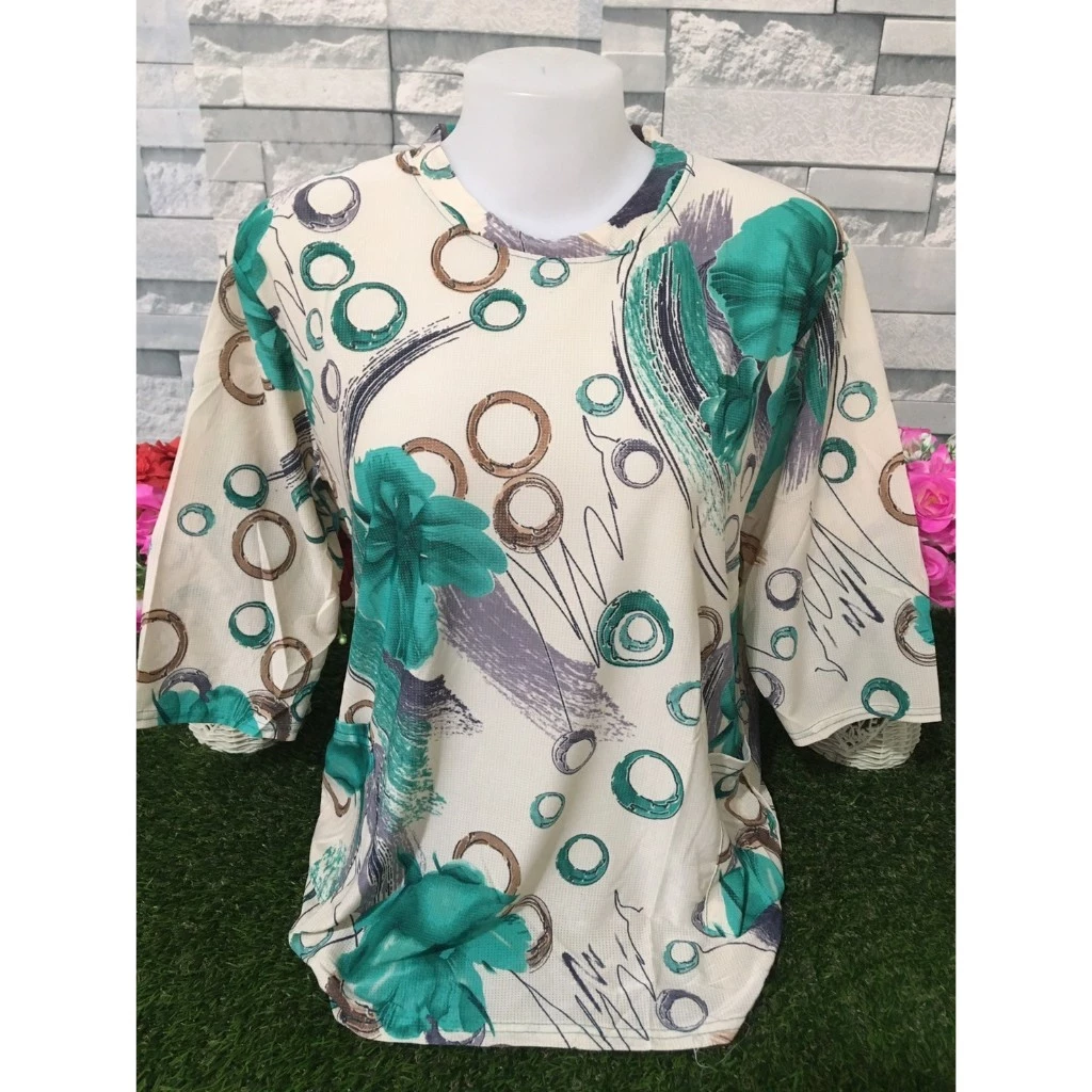 เสื้อยืดผู้หญิง ลายดอก แขนสั้น คอกลม อก40-44นิ้ว รุ่น0054 thumbnail 5