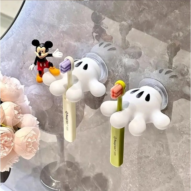 ชั้นวางแปรงสีฟัน ที่วางแปรงสีฟัน ลายการ์ตูนมิกกี้ แบบเหนียว ปาล์มน่ารัก วัสดุพีวีซีนุ่มหนาและเต็ม