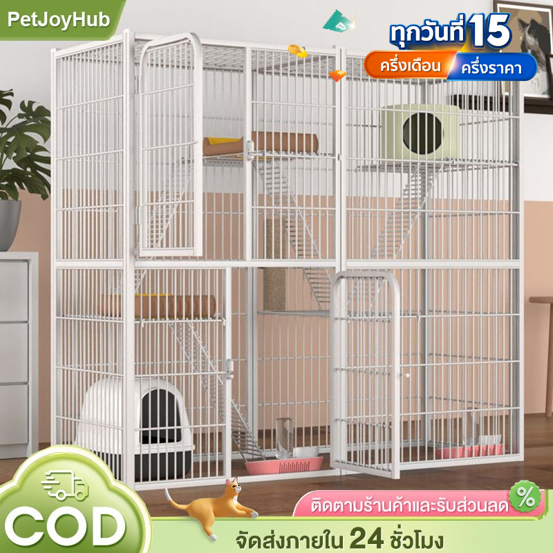 กรงแมว DIY กรงแมวกรงหมาขนาดใหญ่ กรงกระต่าย ที่พับได้ หลายชั้น ประกอบง่าย