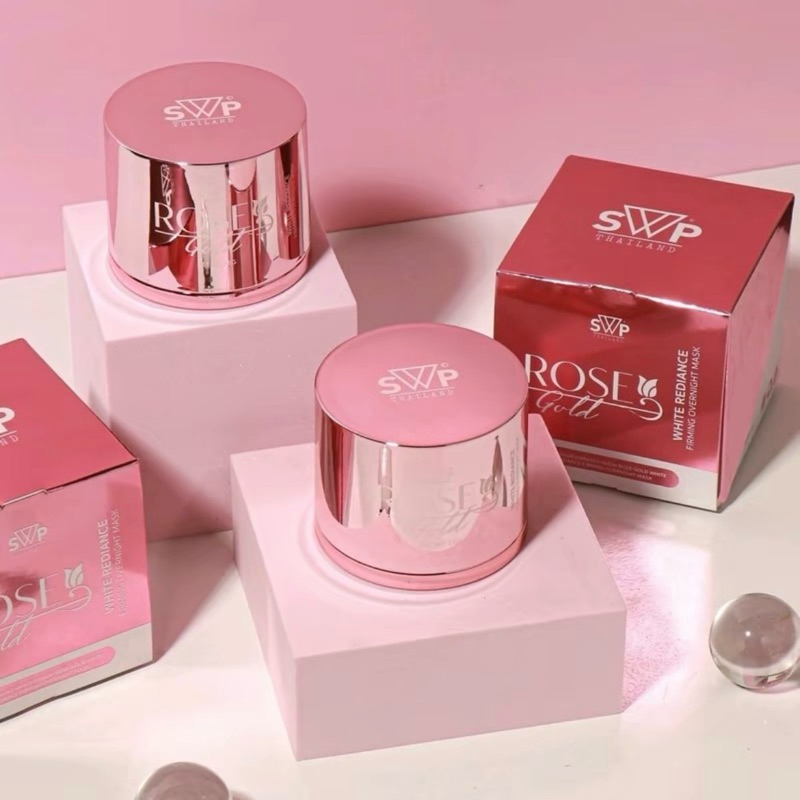 [โฉมใหม่] มาส์กหน้าโรสโกลด์ SWP ROSE GOLD🌹โรสโกลด์ มาส์กกุหลาบทองคำ 1 กระปุก (ของแท้)
