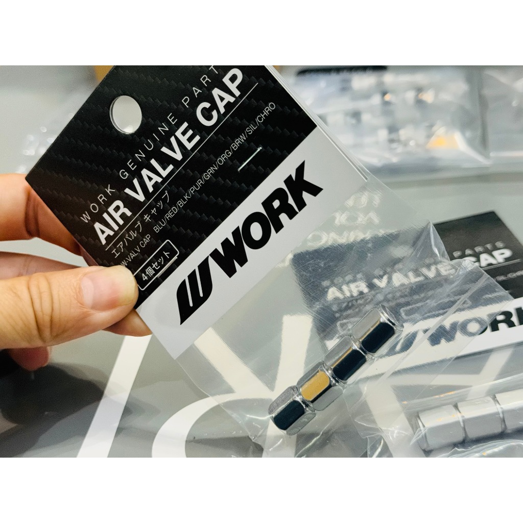 ฝาวาว์ลลม ฝาปิดจุ๊บลม W Work wheel air valve cap silver four set WORKAVC Silver Chrome Colors จุ๊บฝาลมยาง จุบลมล้อรถยนต์