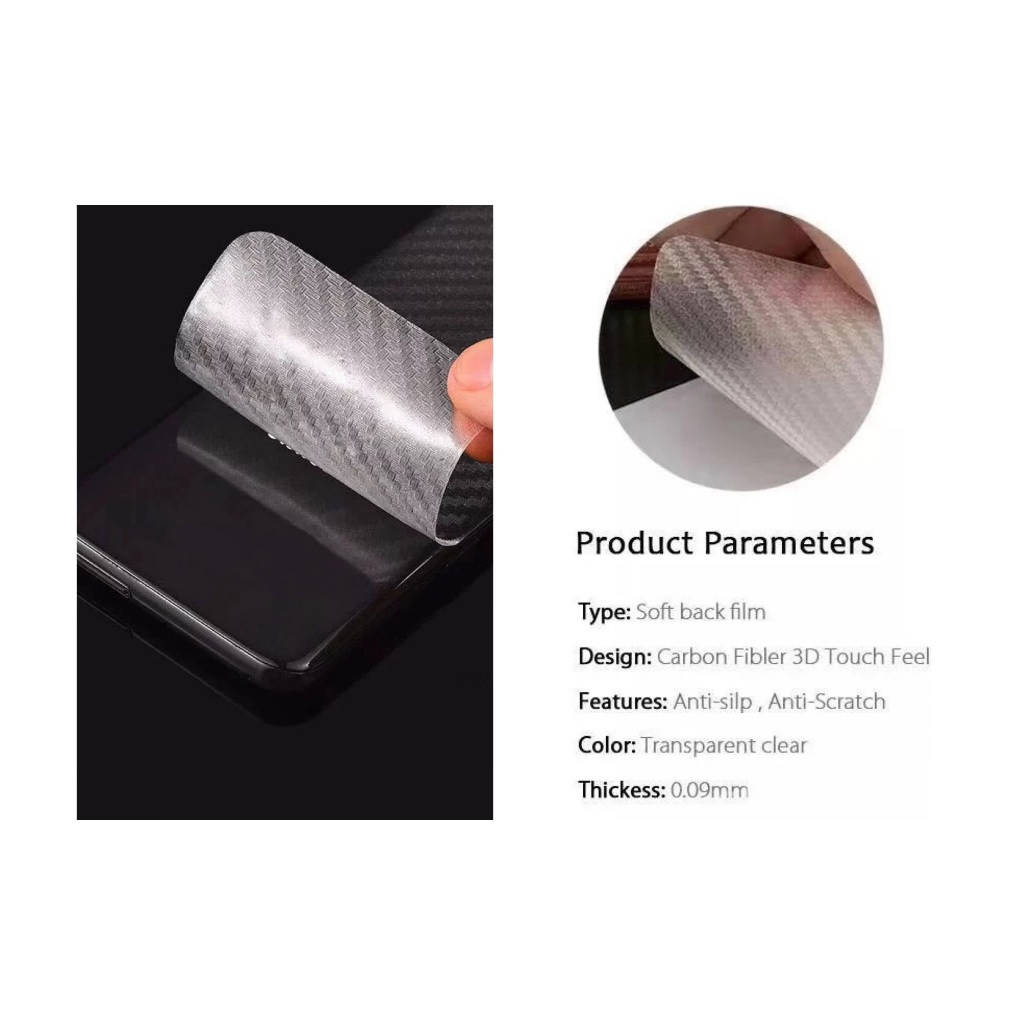 ฟิล์มหลัง Kevlar คาร์บอน For Realme C61 เคฟล่า carbon