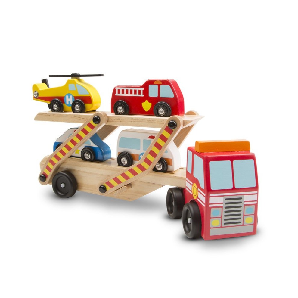 Melissa & Doug شاحنة نقل مركبات الطوارئ (3+) — صورة 2