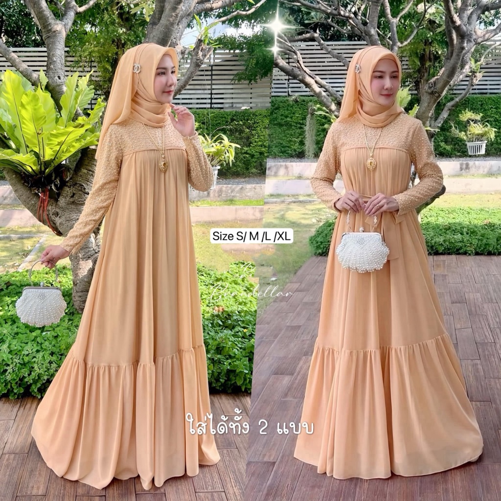 Dress Muslim ชุดอิสลาม สวยๆ เดรสมุสลิม ชุดเดรสอิสลาม ชุดรายอมุสลิม แฟชั่นมุสลิม เสื้อผ้ามุสลิม อะบายา