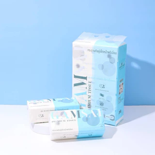 [1แพ็ค 5 ห่อ] กระดาษทิชชู่เช็ดหน้า GAMSAI รุ่น PREMIUM TISSUE ขนาด 200 มม. หนา 4 ชั้น 280 แผ่น