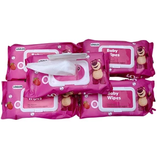 ทิชชูเปียกห่อใหญ่ (แบบ 5แพ็ค / 10 แพ็ค) หมี LOTSO แผ่นใหญ่ ทิชชู่เปียกของเด็ก กระดาษเปียก Baby Wipes ผ้านุ่มชุ่มชื่น
