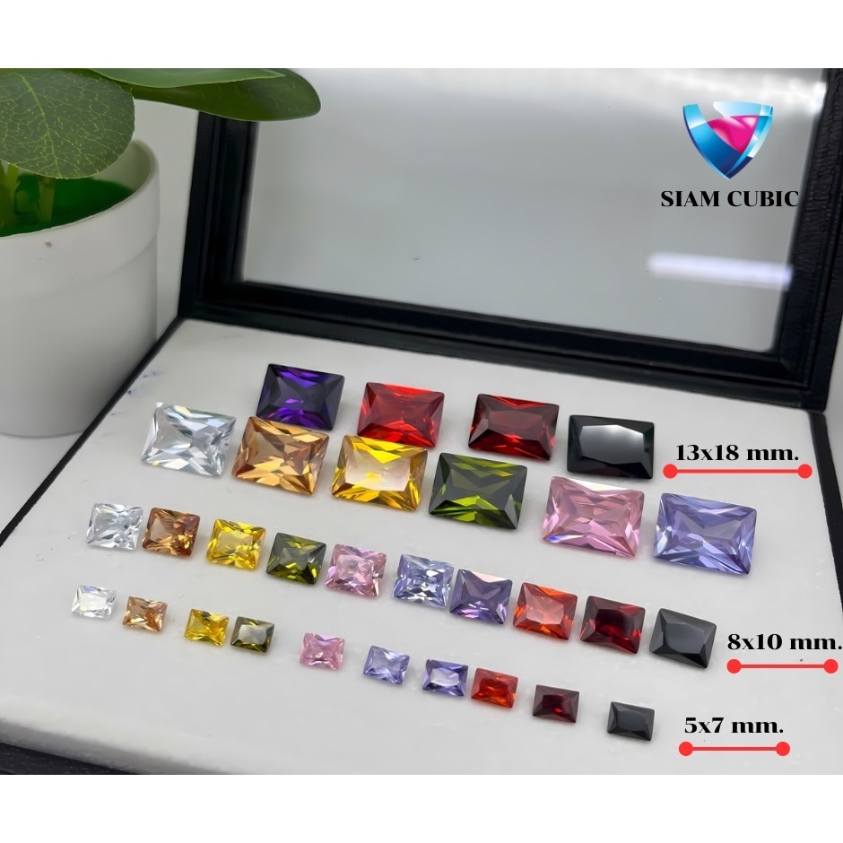 BAGUETTE SHAPE(Size 8x10 MM.- 13x18 MM.)COLOR-CZ พลอยสี - CZ   รูปทรงสี่เหลี่ยมผืนผ้า พลอยสังเคราะห์