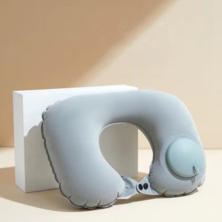 หมอนรองคอ แบบเป่าลม รูปตัวยู แบบพกพา น้ำหนักเบา หมอนรองคอปั๊…
