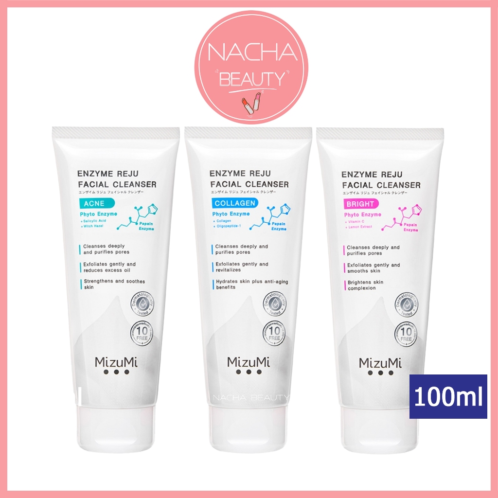 (หลอด100ml) MizuMi Enzyme Reju Facial Cleanser มิซึมิ โฟมล้างหน้า วิปโฟม Acne/ Bright/ Collagen