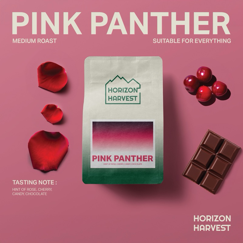 HH เมล็ดกาแฟ Pink Panther Blend กลาง-อ่อน / กลาง-เข้ม มีบริการบด แจ้งทางข้อความ