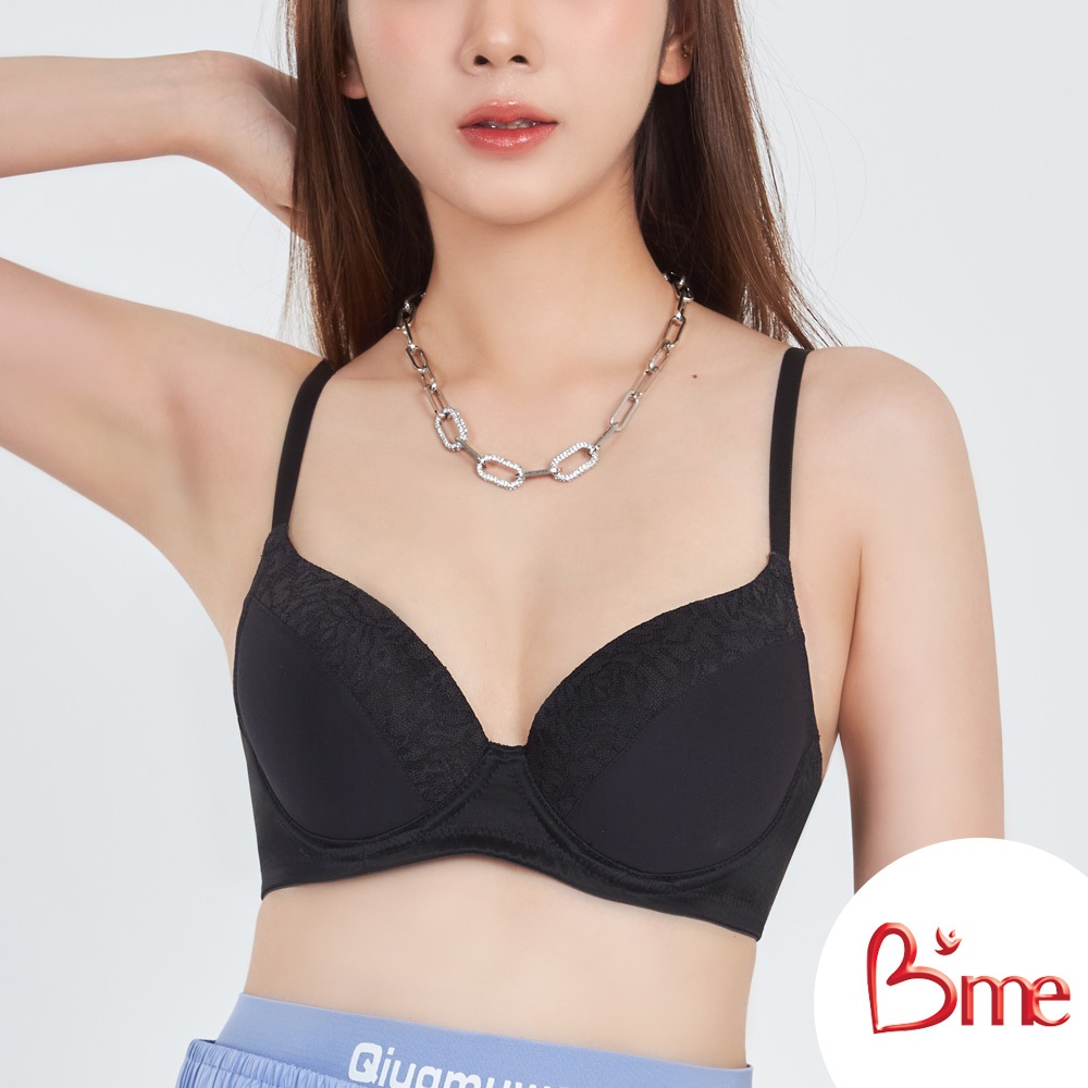 B'me เสื้อชั้นในมีโครงรุ่น ME1A1K สีดำ สีนู้ด (ลายลูกไม้ Topaz rose) New M.10