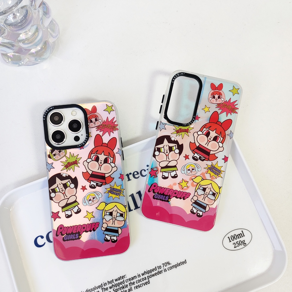 case เคสขอบนิ่มเคสปรอทลายพาวเพอร์พัฟเกิร์ล OPPOA15 A17 A18 A38 A53 A54 A57 A77S A58 RENO11 RENO10 REALME SAMSUNG A24 A35