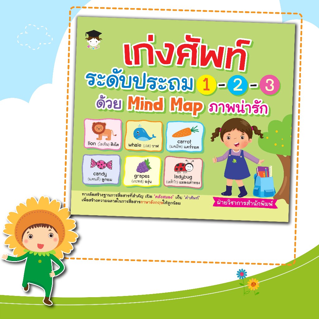 หนังสือเด็ก เรื่องเก่งศัพท์ระดับประถม 1-2-3 ด้วย Mind Map ภาพน่ารัก