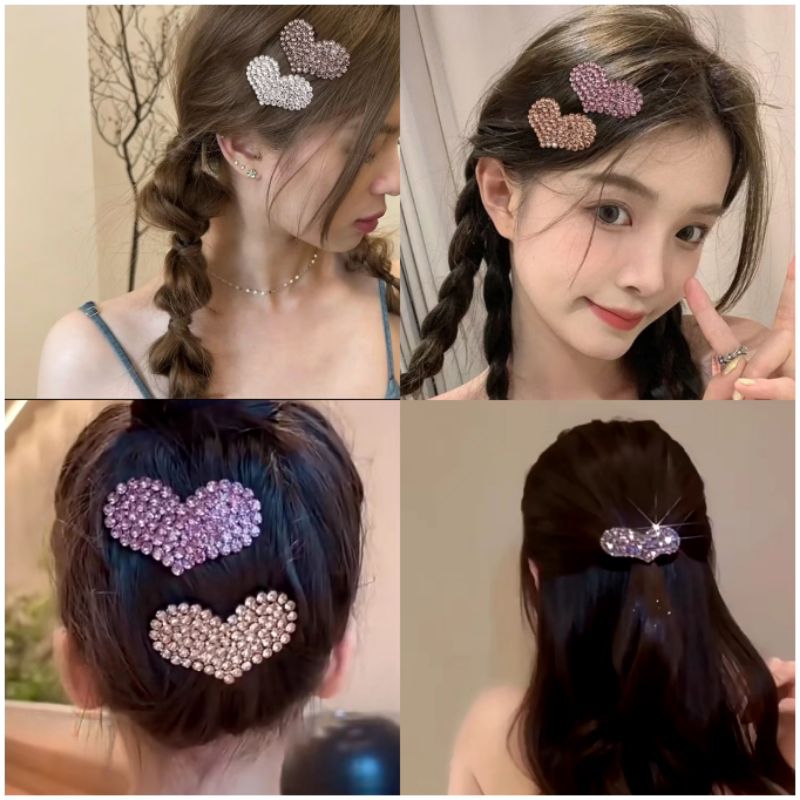 (พร้อมส่งจาก )กิ๊บติดผมรูปหัวใจ กิ๊บติดผมแฟชั่น (ราคา/2ชิ้น)