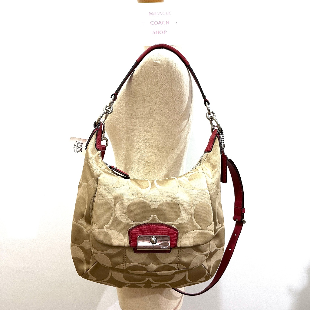 กระเป๋าสะพาย Coach ของแท้ มือ 1 COACH 19335 Kristin Signature Sateen Hobo Bag