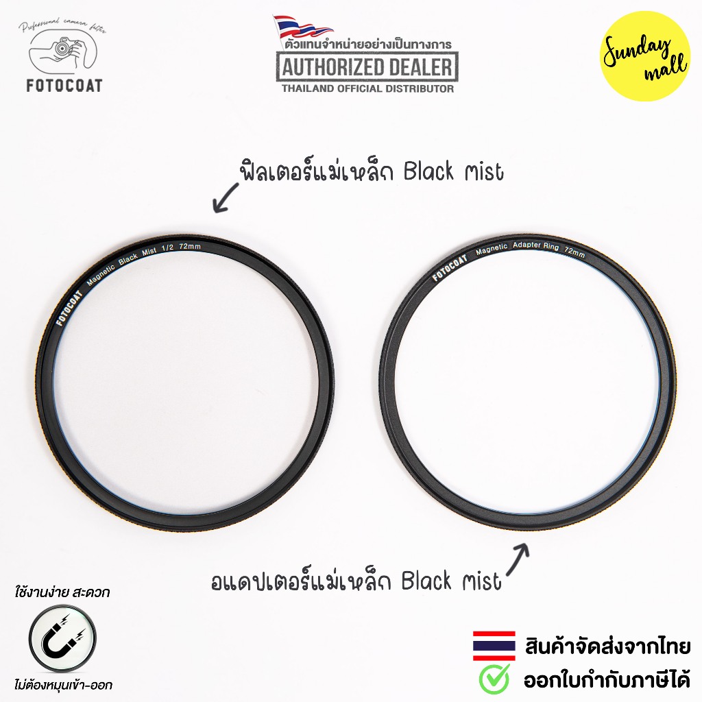 Fotocoat Magnetic Black Mist Filter Set ฟิวเตอร์แม่เหล็กพร้อม Adapter ประกันศูนย์ไทย 1 ปี