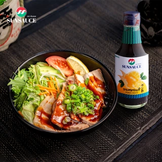 น้ำจิ้มพอนสึ Ponzu Sauce น้ำจิ้มพอนสุ น้ำจิ้มพอนซึ ปอนซึ ขวด 190 กรัม - SUNSAUCE(ซันซอส)