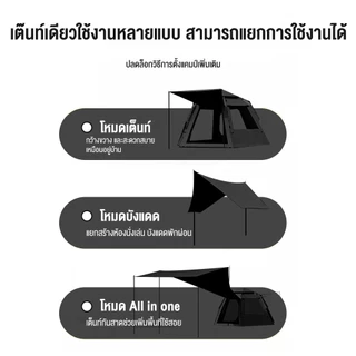 KEEPHIKE เต็นท์หกเหลี่ยมแบบพกพา กางง่ายอัตโนมัติ แคมป์ปิ้ง เต็นท์ กันแดด เหมาะสำหรับปิคนิคและแคมป์ปิ้ง สำหรับ 5-6 คน