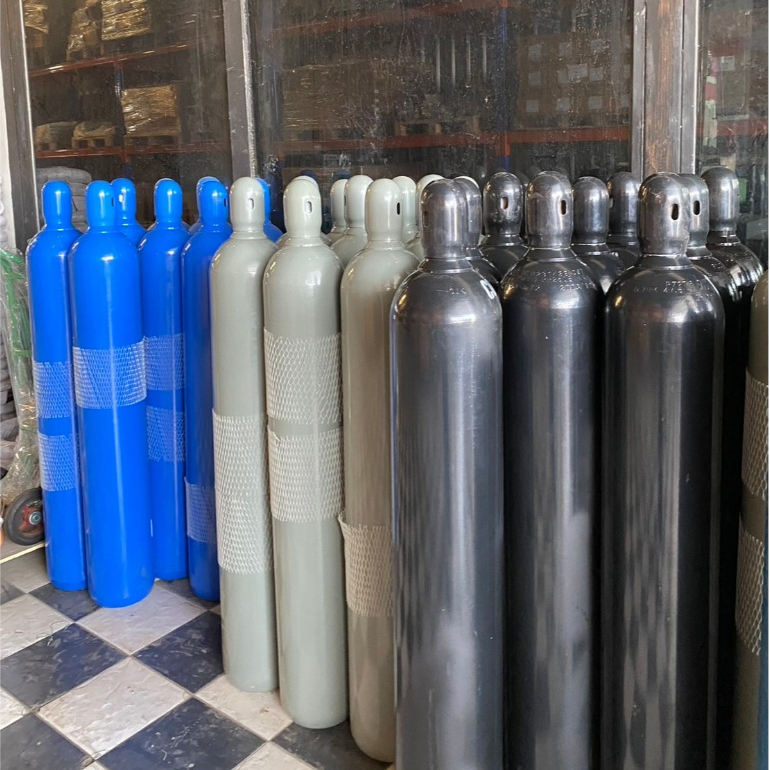 รวมถัง ขนาด 6 คิว ซีโอทู อาร์กอน ออกซิเจน ไนโตรเจน ถังใหม่ พร้อมก๊าซเต็มถัง (ราคา1ถัง)