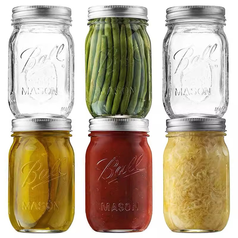 🌷พร้อมส่งจากไทย🌷ขวดโหลแก้ว ขวดแก้วถนอมอาหาร สไตล์ Ball mason jar ฝาปิดแบบ 2ชั้น Air tight สุญญากาศ ปิดแน่นสนิทไม่รั่วซึม