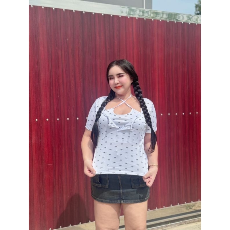 เสื้อผ้าร่องคล้องคอ Y034 สไตล์Y2K อก 34-46“  🎉 พร้อมส่ง 🎉