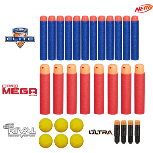 ลูกกระสุนโฟมnerf กระสุนเนิร์ฟ ของใหม่ ยิงได้ดี มีขายทั้งกระสุน((แท้)) และกระสุน(เทียบ)