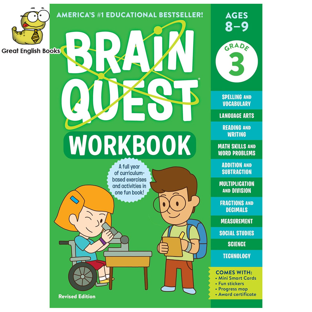 พร้อมส่ง *แท้* แบบฝึกหัดภาษาอังกฤษ Brain Quest Workbook: Grade 3 หนังสือเด็กภาษาอังกฤษ