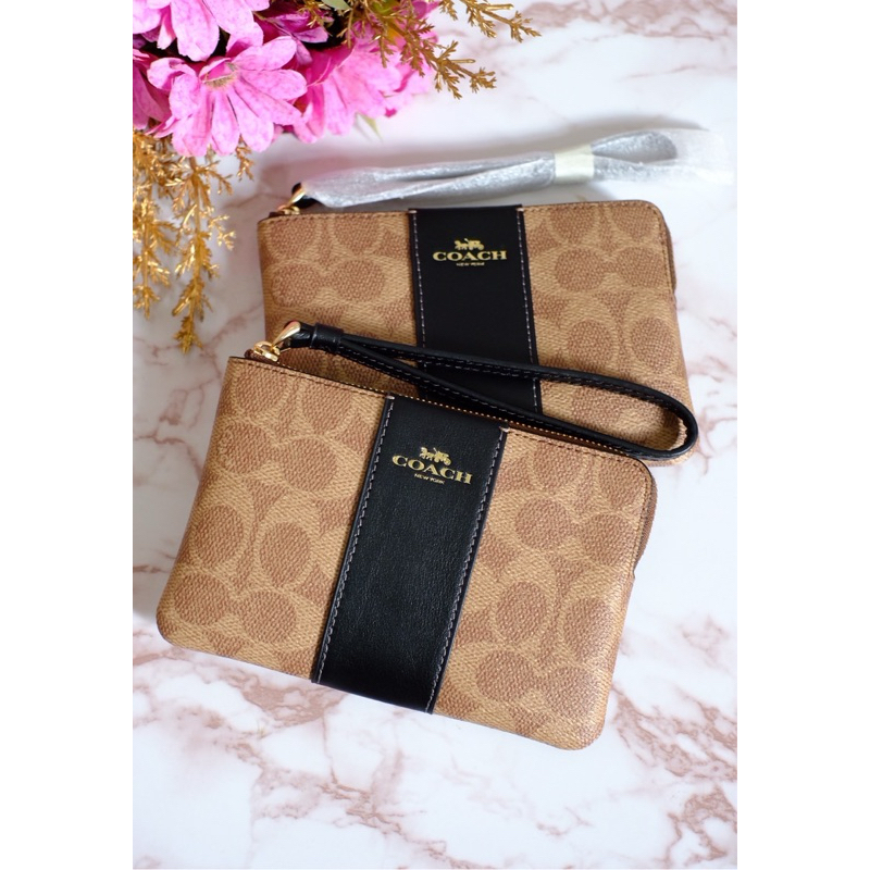 ❗️❗️แท้💯 กระเป๋าสตางค์ Coach Signature Coated Canvas And Smooth Leather(CW854)❗️❗️