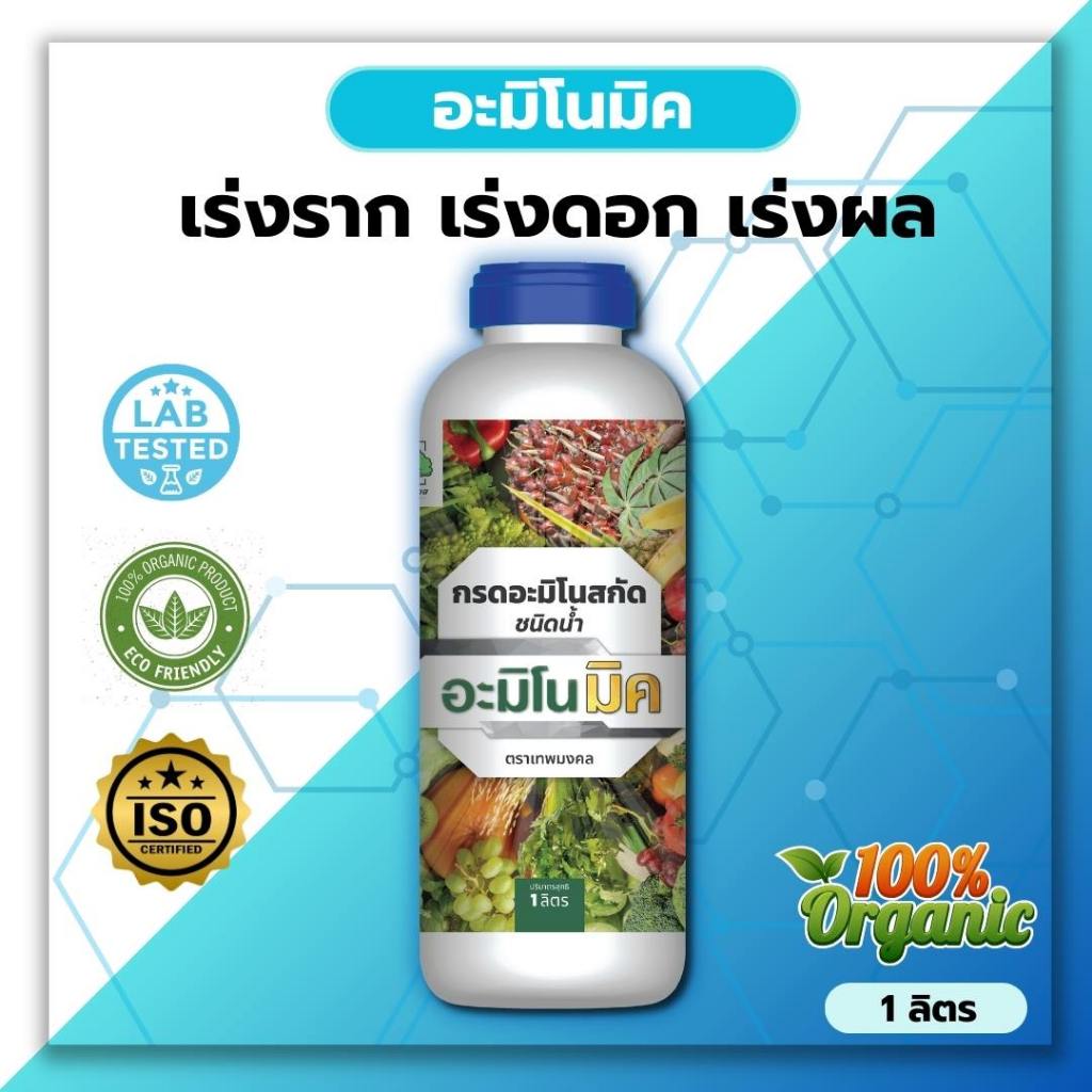 อะมิโนมิค ( 1 ลิตร ) อาหารเสริมพืชทางใบ ชนิดน้ำ โตไว ดอกดก ผลใหญ่ ใบเขียว ต้านทานโรค เปิดตาดอกทุเรียน สูตรปุ๋ยข้าวแตกกอ