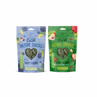 ขนมกระต่ายและสัตว์ฟันแทะพรีเมี่ยม 🇬🇧 Burgess Excel Herby Hearts & Fruit Feasts 60g | วัตถุดิบธรรมชาต