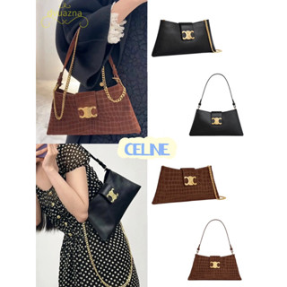 แบรนด์ใหม่ 100% ของแท้ 23 ใหม่ CELINE Wiltern Triomphe Tote กระเป๋าสะพายไหล่ข้างเดียว