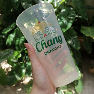 แก้วพลาสติก​pp Chang​ Draught​ สกรีนโลโก้เบียร์​ช้าง ของแท้ เนื้อดี เหนียว วัสดุสามารถนำกลับมารีไซเคิลได้