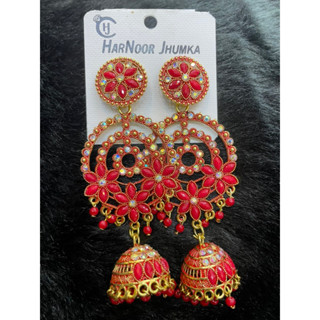 ต่างหูเครื่องประดับอินเดีย Indian earrings with jhumki Indian Jewelry