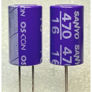 Sanyo OS-CON 470uf 16v Capacitor ตัวเก็บประจุ คาปาซิเตอร์  oscon os con ขนาด 13×22 มม mm