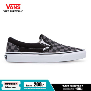 VANS รองเท้า Classic Slip On Black/Pewter Checkerboard [VN000EYEBPJ] (Core Classic)