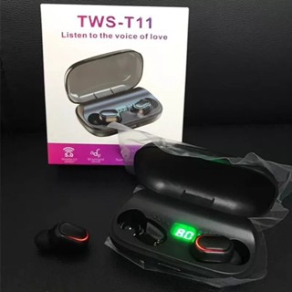 📌หูฟังไร้สาย รุ่น TWS -T11หูฟังไร้สายบลูทูธ เสียวสเตอริโอ เชื่อม Bluetooth