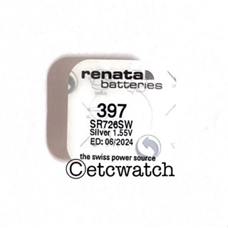 พร้อมส่ง&gt; ถ่านกระดุม Renata 397 SR726SW Swiss made 1 ก้อน