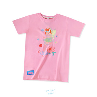 DADDY | Angel Baby T-Shirt เสื้อยืดผ้าคอตตอน สกรีนแฟรี่สาว สีชมพู