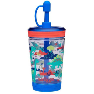 Smiggle Movin No Spill Cup 480Ml แก้วน้ำสมิกเกอร์ลาย เเก้ว dino น้ำเงิน ขนาด 480ML BPA Free พร้อมส่งในไทย