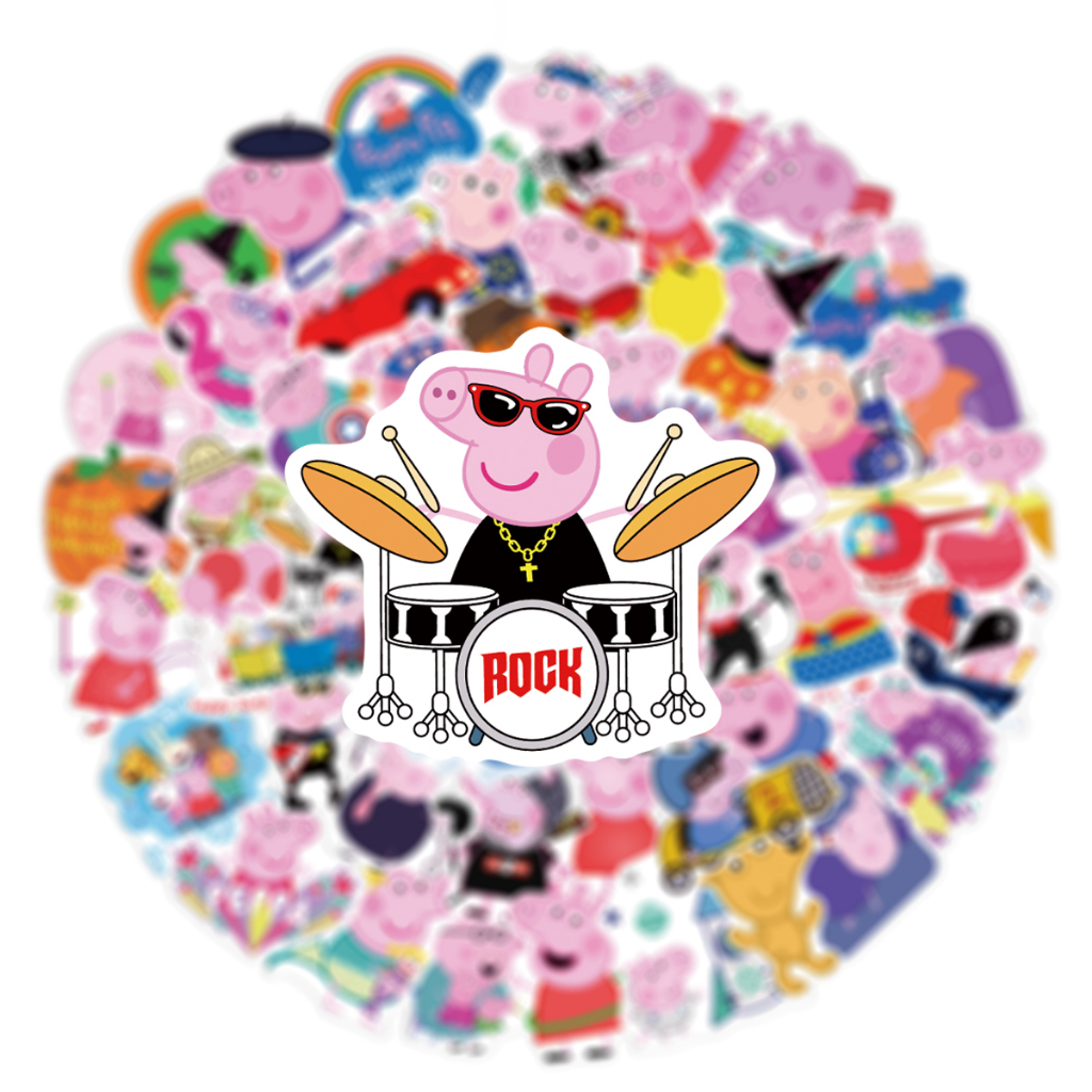 พร้อมส่งในไทย!!New cute เปปป้าพิก Peppa Pig คานาเฮ  sticker สติกเกอร์ 50แผ่น - รูปที่ 7