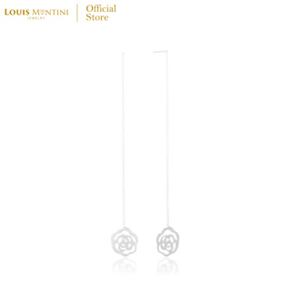 Louis Montini (Jewelry) Sterling Silver 925 Earrings ต่างหูเงินแท้ 92.5% ต่างหูผู้หญิง รูปกุหลาบ LJER123