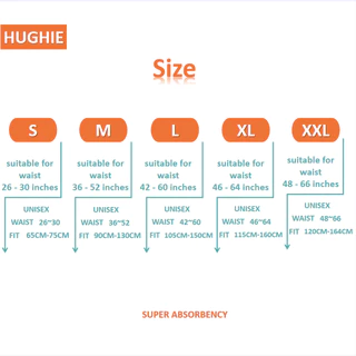 [สินค้าใหม่] HugHIeผ้าอ้อมผู้ใหญ่ สูตรบางเบา มีอัตราการดูดซึมสูง 2000CC S/M/L/XL/XXL（10pcs）