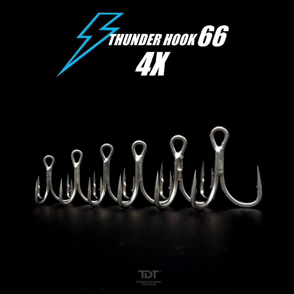 THUNDER TREBLE เบ็ดสามทาง 4X ราคาย่อมเยาว์ ทรงยอดนิยม คมกริบ แข็งใจหาย งานหนักก็มาดิบร๊ะ