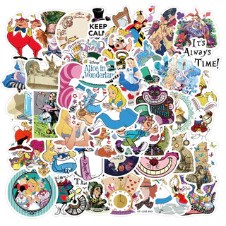 💥พร้อมส่ง💥Disney Princess ดิสนี่ย์ ปริ๊นเซส 50แผ่น กันน้ำ สติ๊กเกอร์ Alice in Wonderland อลิซในแดนมหัศจรรย์ sticker