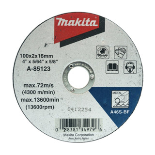 ใบตัดเหล็ก 4 นิ้ว MAKITA 100x2x16mm. A-85123